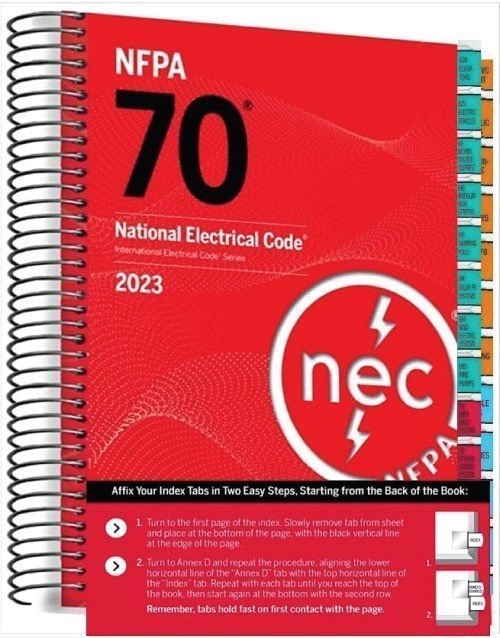 NFPA 70 National Electrical Code 2023 Edition Spiralbound with Tabs