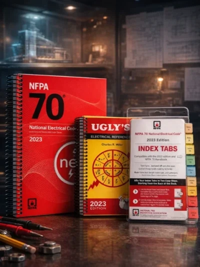 NFPA 70 National Electrical Code 2023 Edition Spiralbound With Index Tab + Ugly’s Electrical References, 2023 Edition Spiral-bound