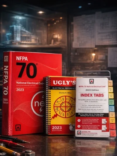 NFPA 70 National Electrical Code 2023 Edition (paperback) With Index Tab + Ugly’s Electrical References, 2023 Edition Spiral-bound